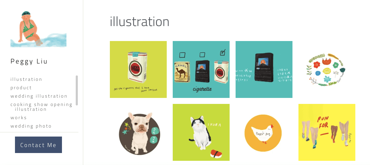 A portfolio website built on Strikingly for showing illustrations A portfolio website built on Strikingly for showing illustrations